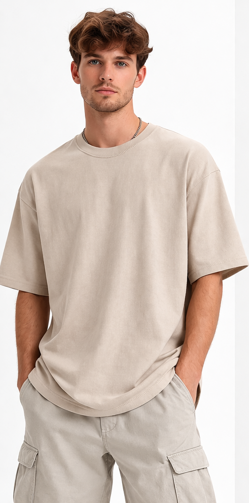 Beige oversized tee