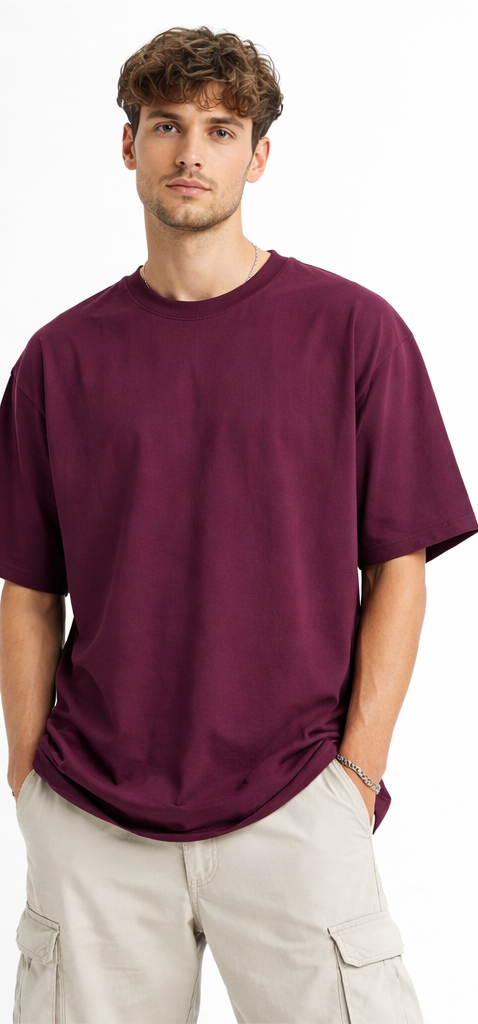 burgundy oversized tee