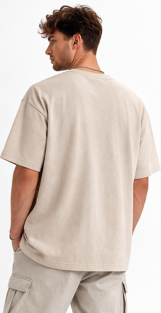 Beige oversized tee