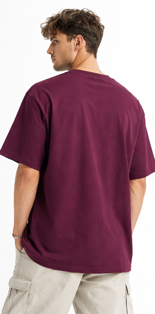 burgundy oversized tee