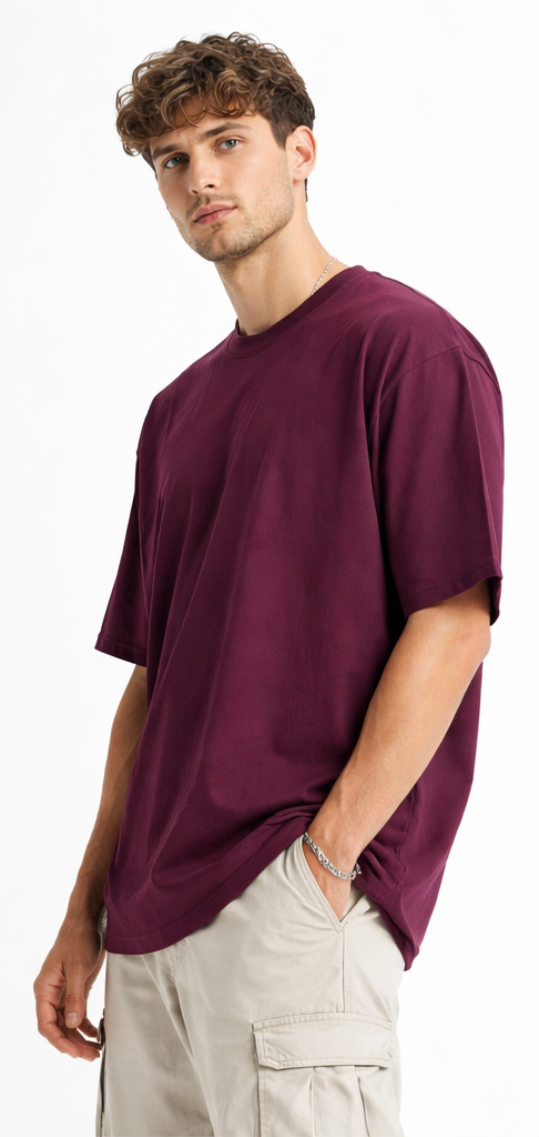 burgundy oversized tee